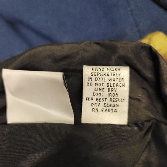 Vintage silk zip up bomber jacket foliage print - Picture 6 of 8